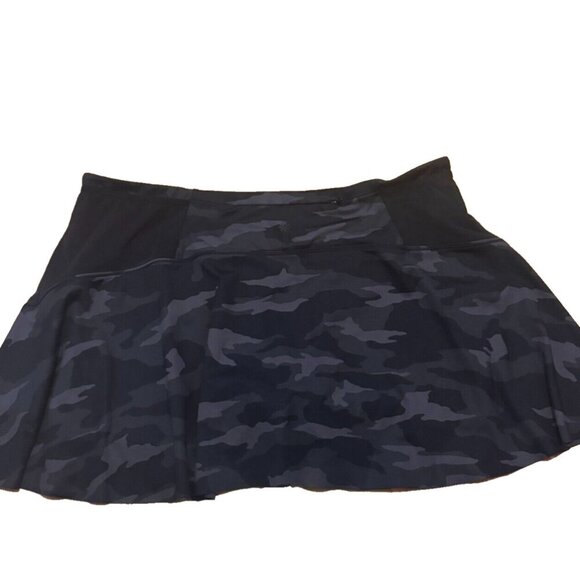 Athleta Womens Match Point Skort Black Camo Stretch Gripper Liner Shorts XL - Picture 4 of 7